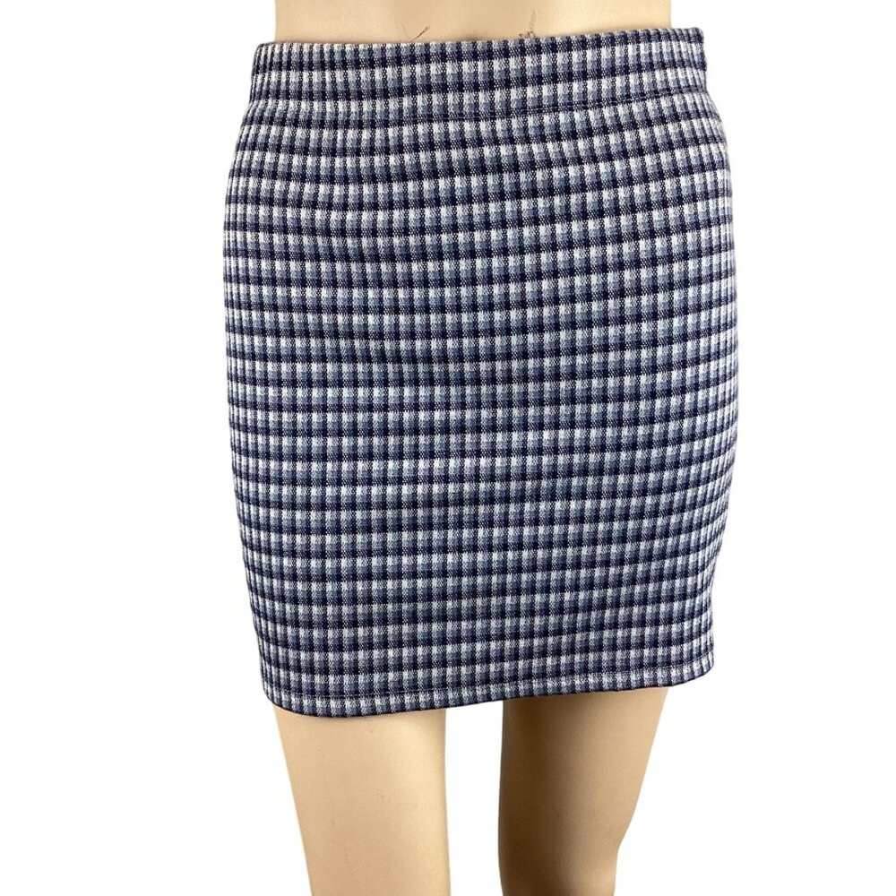 Freshman 1996 Womens Blue & White Plaid Mini‎ Skirt Small Skirt ONLY